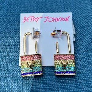 Betsey Johnson Lock Drop Earrings